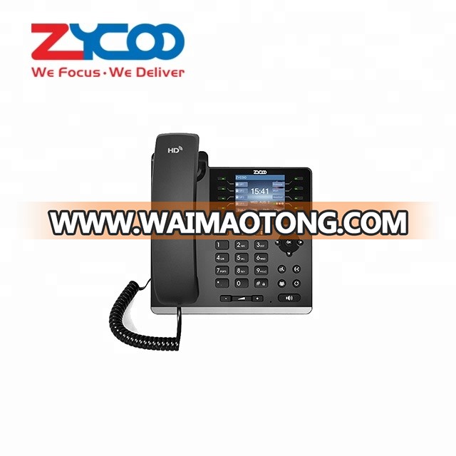 Zycoo voip phone cheap 4 sip lines 10/100Mbps Ethernet color cheap ip telephony